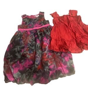 Girls Dress Sz 3-4 Toddler Gymboree DKNY Red Black Floral Holiday Christmas Lot2